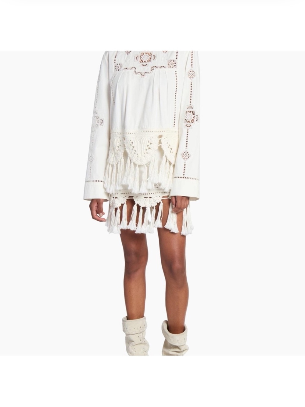 Isabel Marant Cream Top & skirt with Minimal Logo Tag